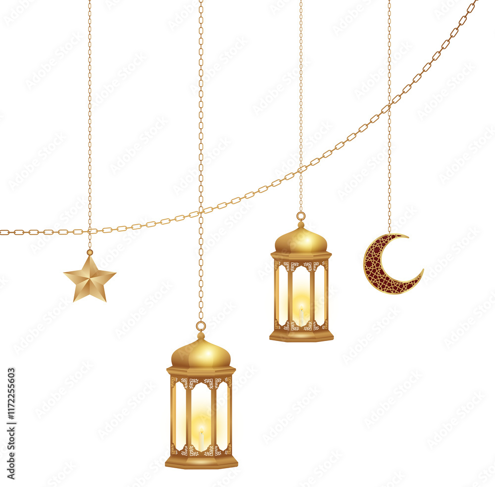 Obraz premium Elegant islamic traditional lantern and lamp