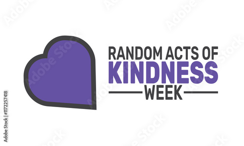 February is National Random Acts of Kindness Week background template. Perfect for banners, cards, posters, and social media. Vector design with text, bright colors, and kindness awareness themes