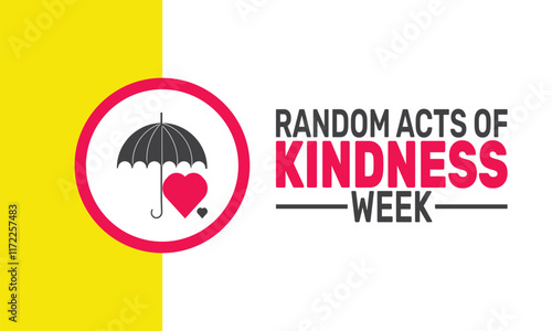 February is National Random Acts of Kindness Week background template. Perfect for banners, cards, posters, and social media. Vector design with text, bright colors, and kindness awareness themes