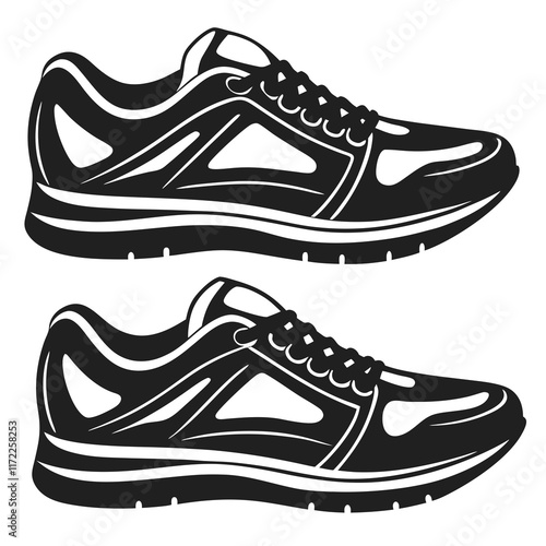 Tennis shoes silhouette vector illustration