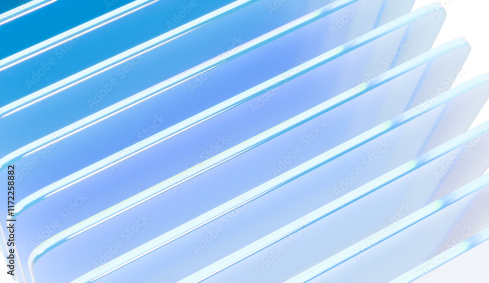 Fototapeta premium Classy 3d render of abstract iridescent glass background made with 3d software
