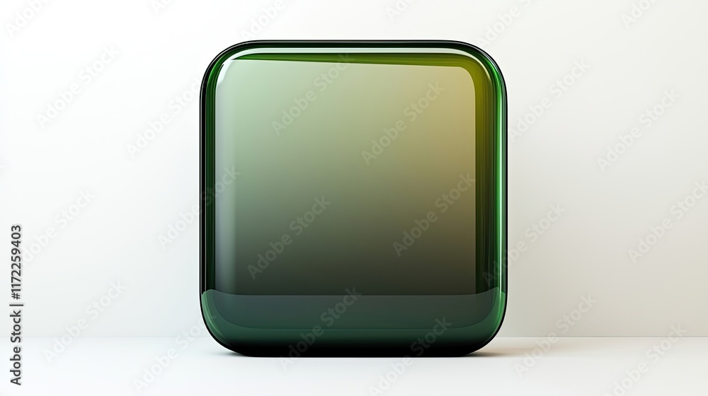 A smooth, rounded green object with a gradient finish, resembling a decorative item. A smooth, rounded green object with a gradient finish, resembling a decorative item.