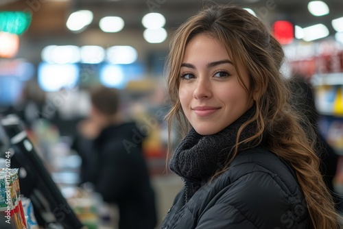 manager overseeing supermarket operations attentively analyzing workflow and ensuring an efficient environment depicted in a busy yet organized store setting photo