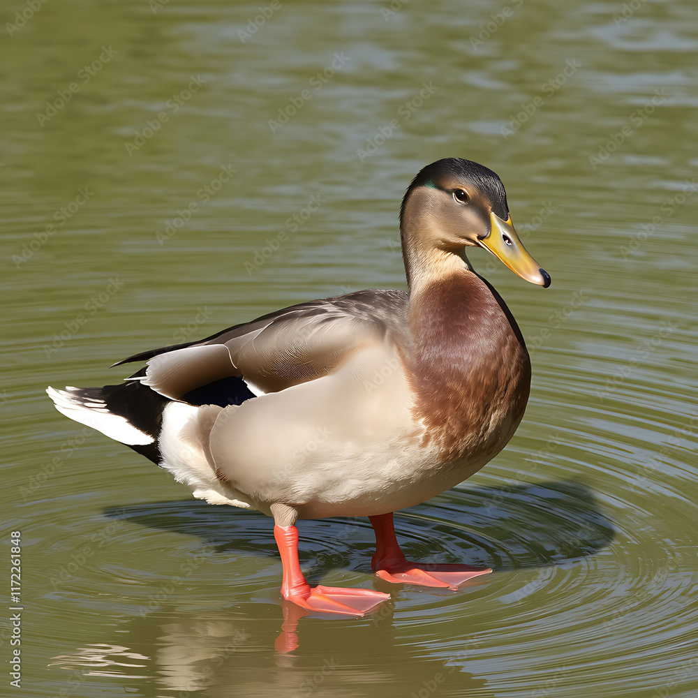 Serene Duck Swimming in Calm Water Serene Duck Swimming in Calm Water