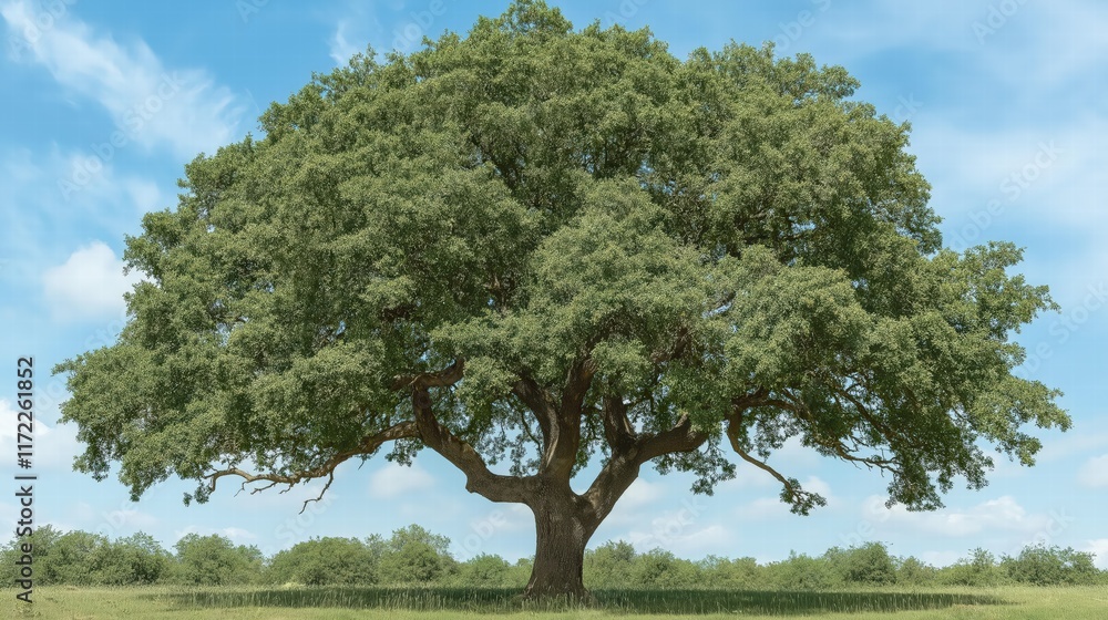 Fototapeta premium Lush Green Tree in Open Field