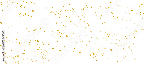 Falling shiny gold confetti Luxury gold confetti and carnival ribbons. Luxury greeting rich invitation card, Birthday, Holiday, Bright festive tinsel. Glamour falling glitter. Vector illustration