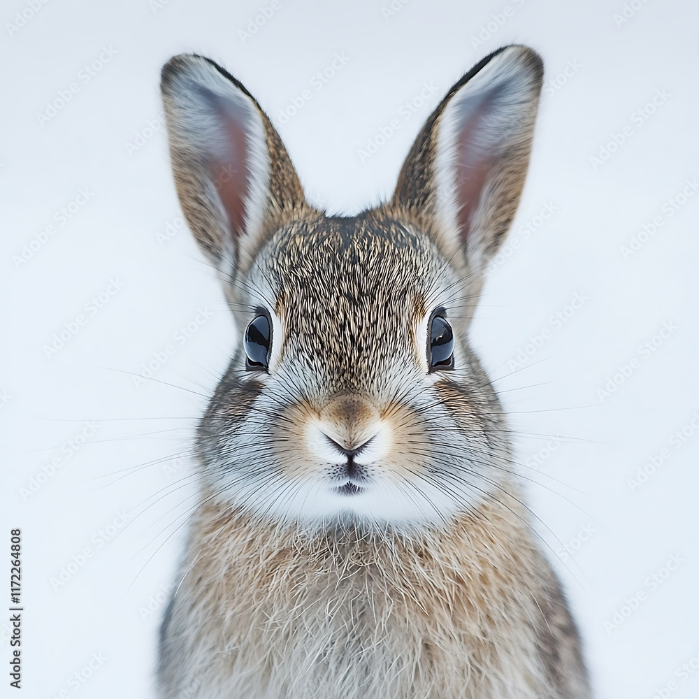 Cute bunny portrait, winter scene, wildlife, pet, nature. Cute bunny portrait, winter scene, wildlife, pet, nature.