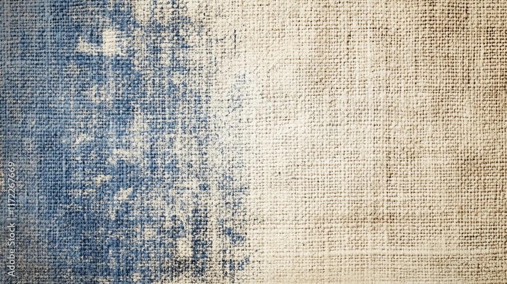 Fototapeta premium Close-up of linen fabric with detailed weave pattern, suitable for natural product backgrounds or textile-themed designs, book illustration style