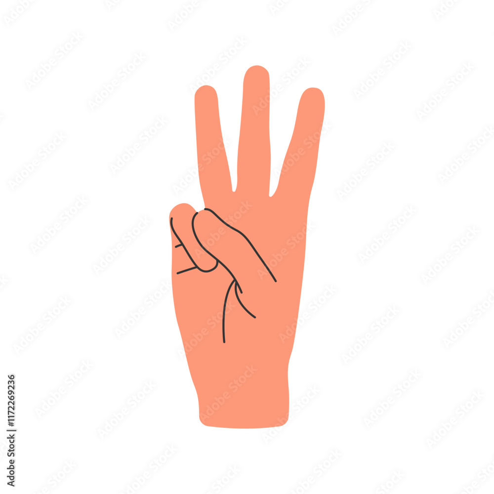 Fototapeta premium Simple positions hand gestures vector illustration, hand gesture vector, concept of communication, expressions and non verbal vector illustration in hand drawn style