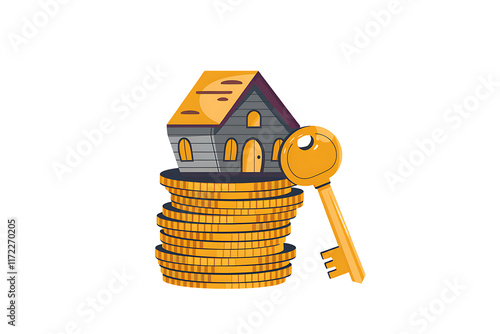 Home insurance concept isolated photo