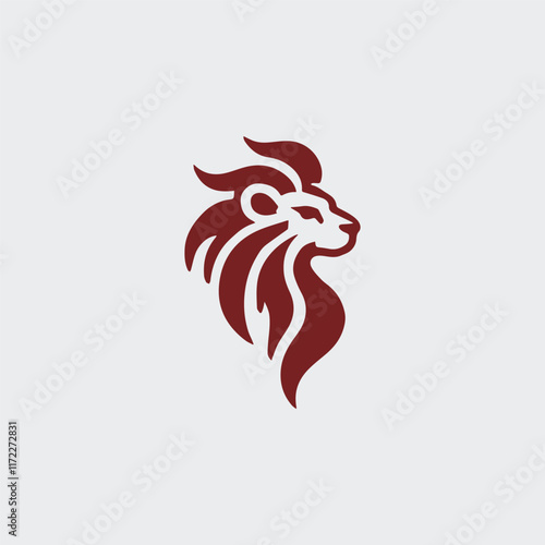 Minimal lion fire logo