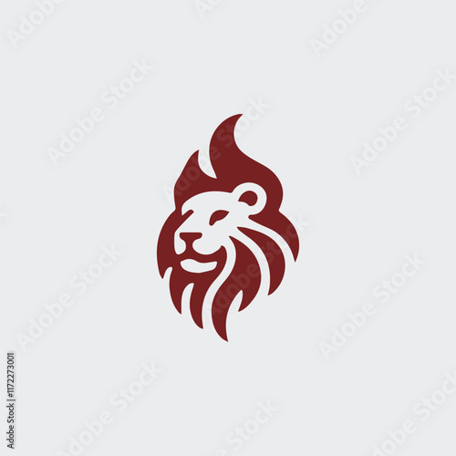 Minimal lion fire logo