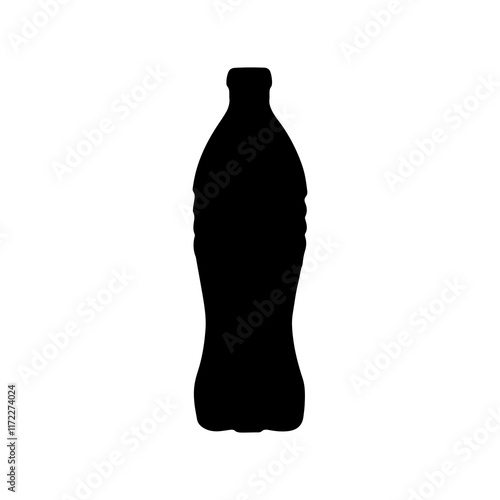 Black cold drink bottle silhouette vector illustration design on white background.