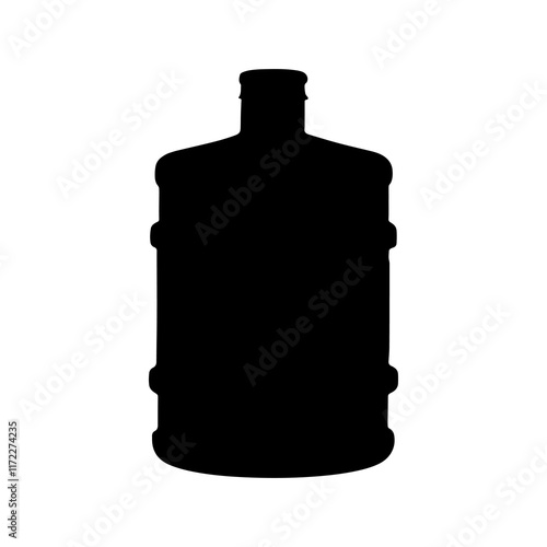 Plastic big water bottle silhouette vector illustration design on white background.