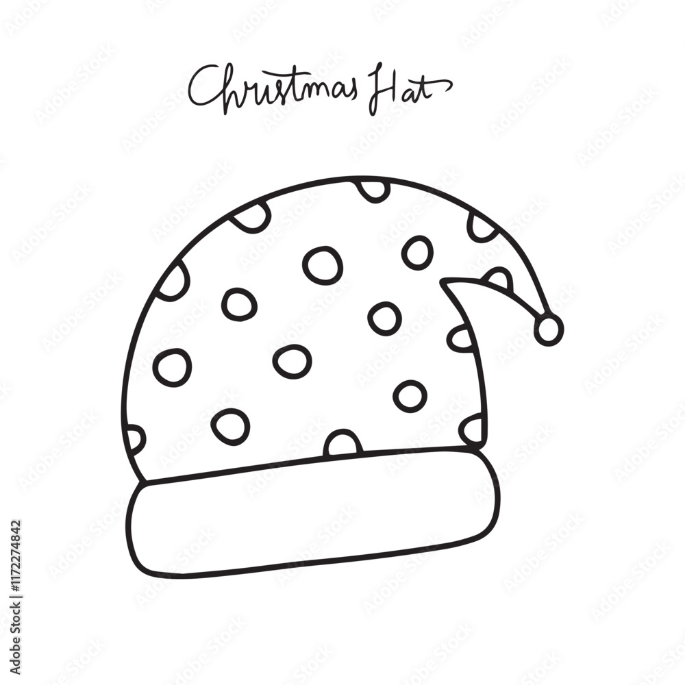 handrawn popular christmas hat element stock handrawn popular christmas hat element stock