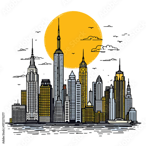 new york skyline vector