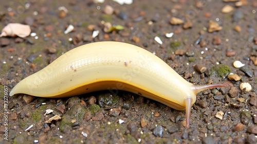 The Spanish slug (Arion vulgaris or Arion lusitanicus) is an air-breathing land slug, a terrestrial pulmonate gastropod mollusk in the family Arionidae, the roundback slugs photo