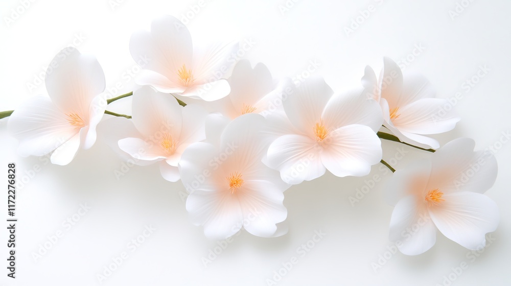 Elegant White and Pink Flower Arrangement on Clean Background Elegant White and Pink Flower Arrangement on Clean Background