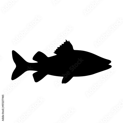 Walleye fish silhouette vector illustration design on white background.