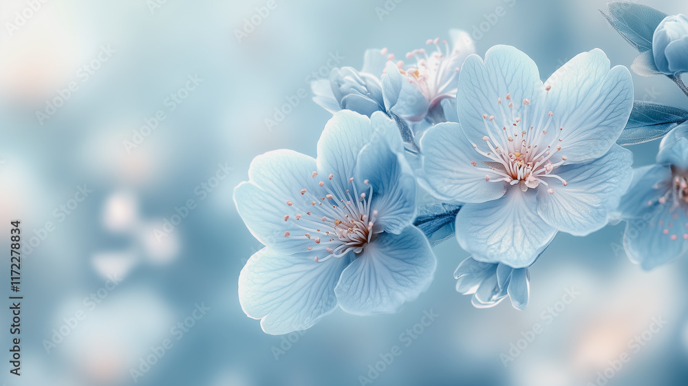 Serene Blue Blossoms: Delicate pastel blue flowers in soft focus, creating a tranquil and dreamy aesthetic. Perfect for spring themes, serenity, and gentle beauty. Serene Blue Blossoms: Delicate pastel blue flowers in soft focus, creating a tranquil and dreamy aesthetic. Perfect for spring themes, serenity, and gentle beauty.