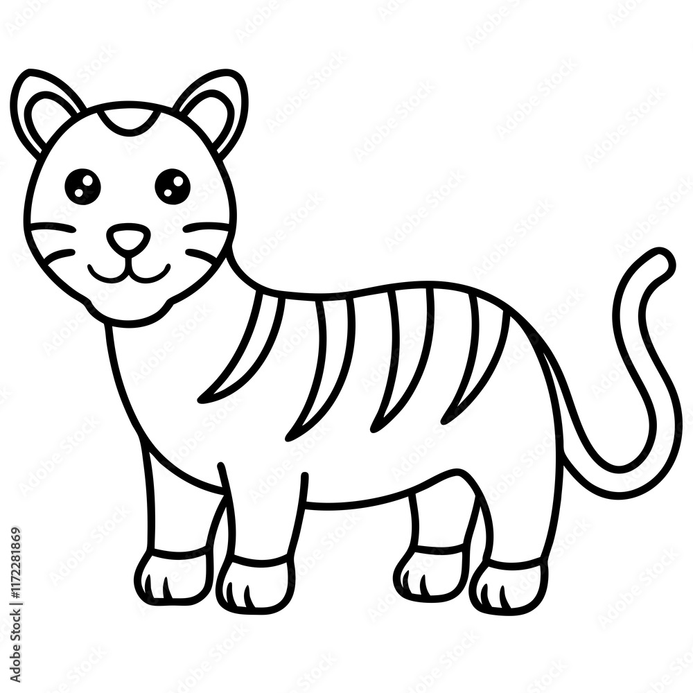 funny and cute animals line art vector illustration funny and cute animals line art vector illustration