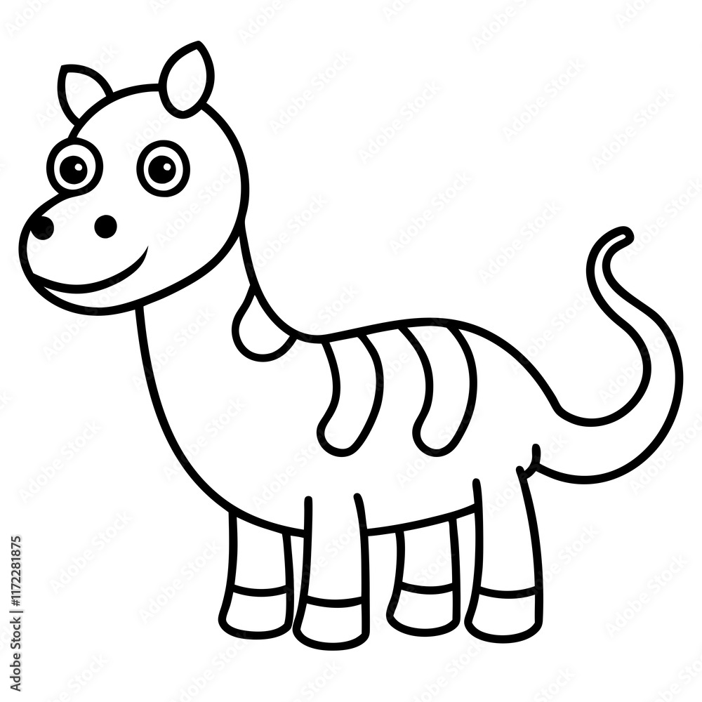 Fototapeta premium funny and cute animals line art vector illustration