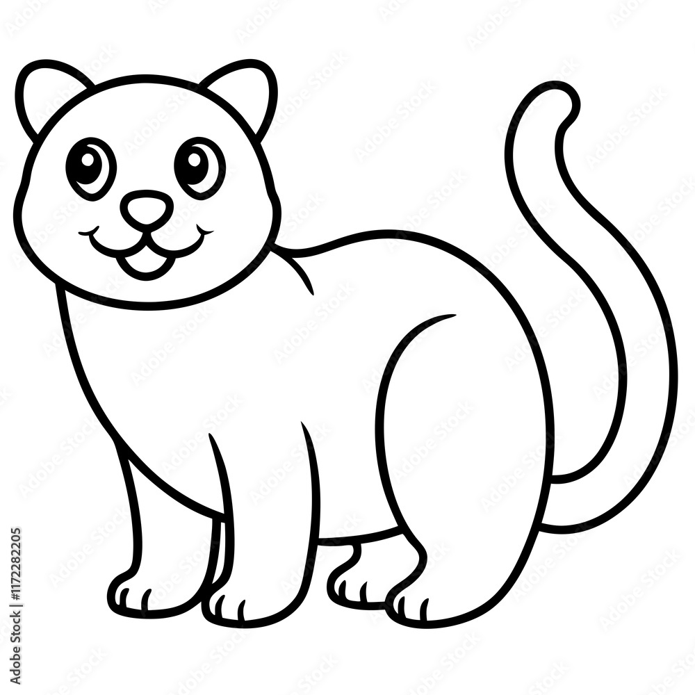 funny and cute animals line art vector illustration funny and cute animals line art vector illustration