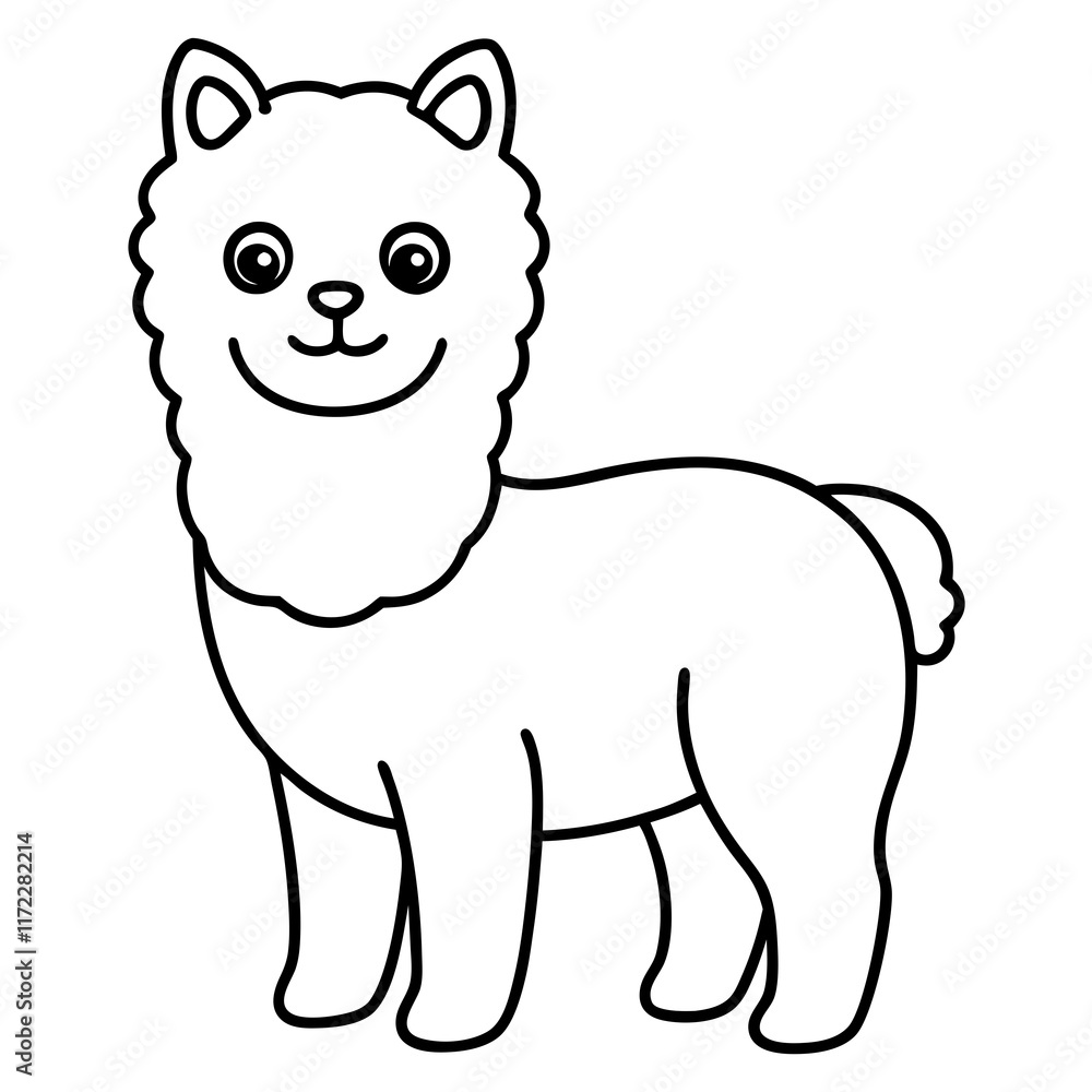 funny and cute animals line art vector illustration funny and cute animals line art vector illustration