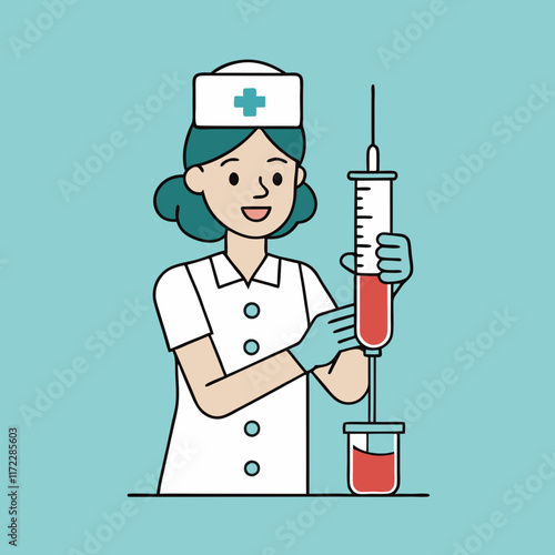 Nurse Vector Illustration | Healthcare and Medical Profession Artwork
