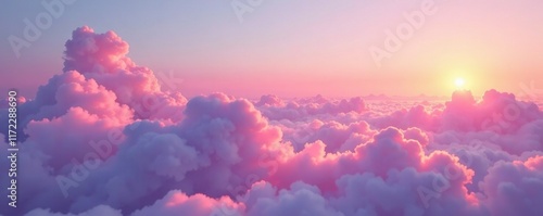 Pastel pink twilight veils the puffy cloud formations, twilight, atmosphere, yellow photo