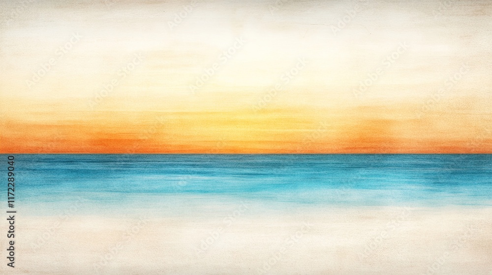 Obraz premium Serene Horizon at Sunrise with Soft Waves and Warm Color Palette