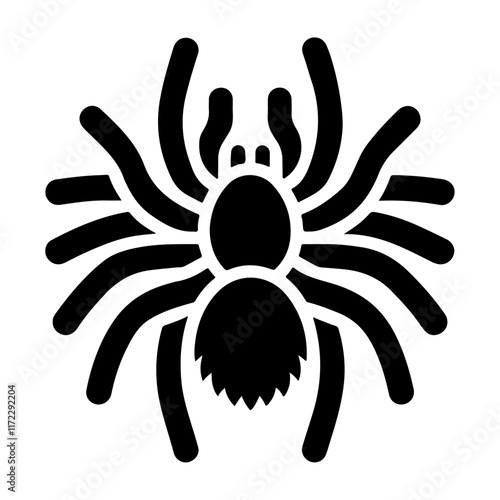 A Monochrome Tarantula Icon Vector with Creepy Elegance and Intricate Spider Silhouette