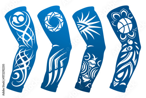 set of basketball Arm sleeve
 silhouette vector illustrator
