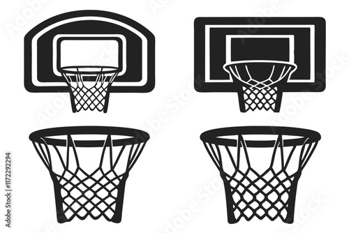 basketball net silhouette vector illustrator