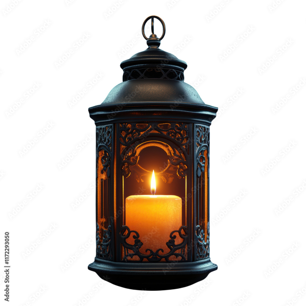 Antique lantern with candle isolated on a transparent background. Antique lantern with candle isolated on a transparent background.