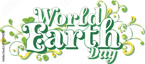 world earth day typography illustration