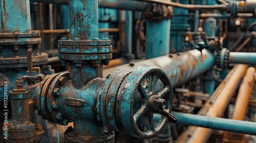 Close-up view of pipeline valves and hydraulic pipes highlighting gas transport and leak detection in an industrial setting. Close-up view of pipeline valves and hydraulic pipes highlighting gas transport and leak detection in an industrial setting.