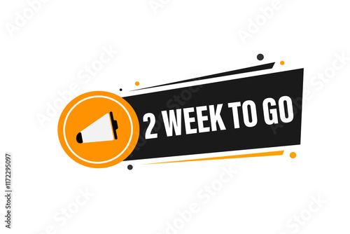 2 week to go, or to go sale countdown vector symbol, clock, time,  background, template, 2 week to go, countdown, sticker, left banner, business, sale, label button
