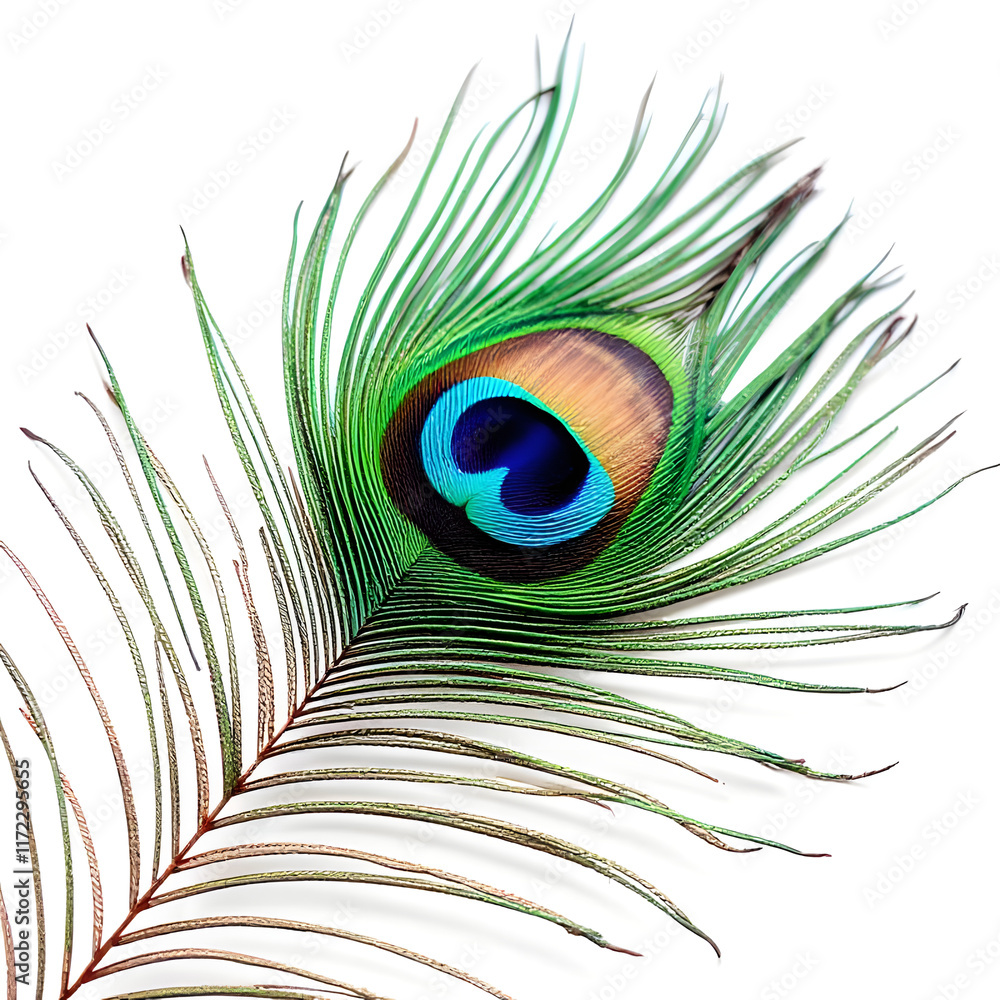 Fototapeta premium peacock feather close up
