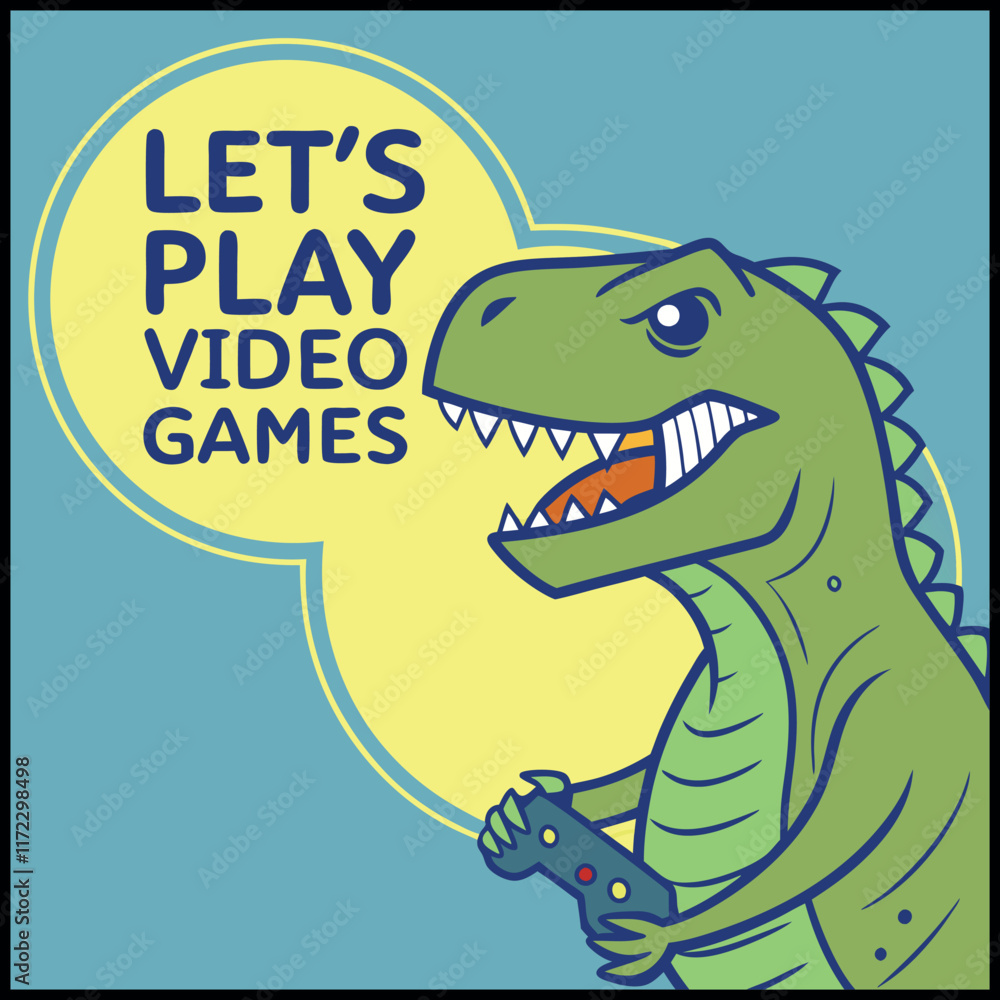 Naklejka premium Dinosaur Video Games Graphic