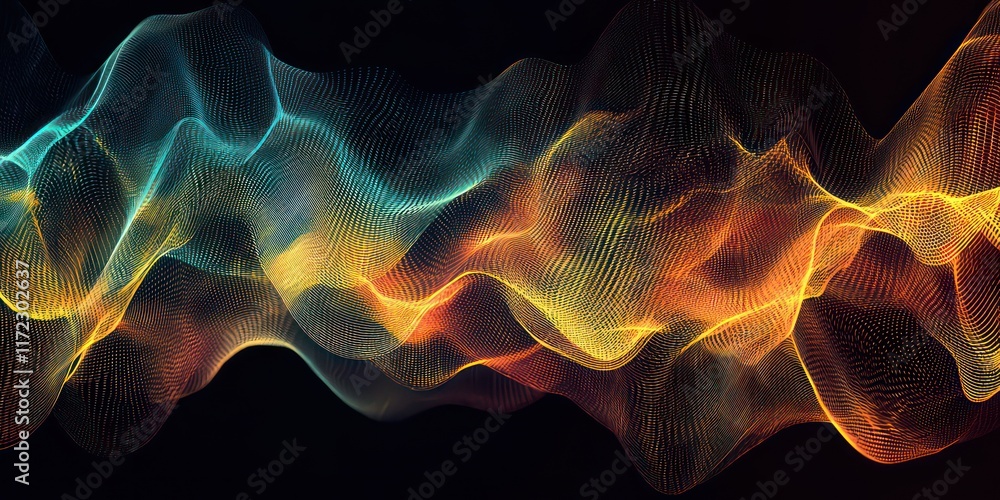 Obraz premium High-tech graphic of digital data streams forming complex patterns.