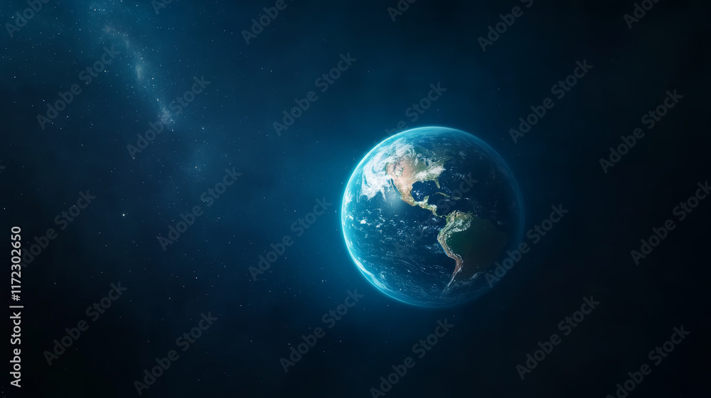 Fototapeta premium stunning view of Earth from space, showcasing its vibrant colors and atmosphere