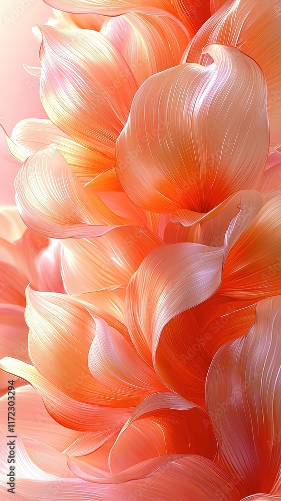 Abstract Coral Flower Petals Soft Hues Abstract Coral Flower Petals Soft Hues