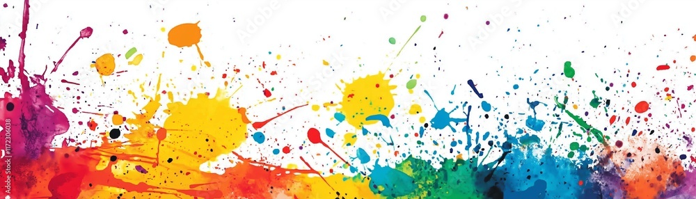 Obraz premium Background image of vibrant paint splashes in graphic patterns