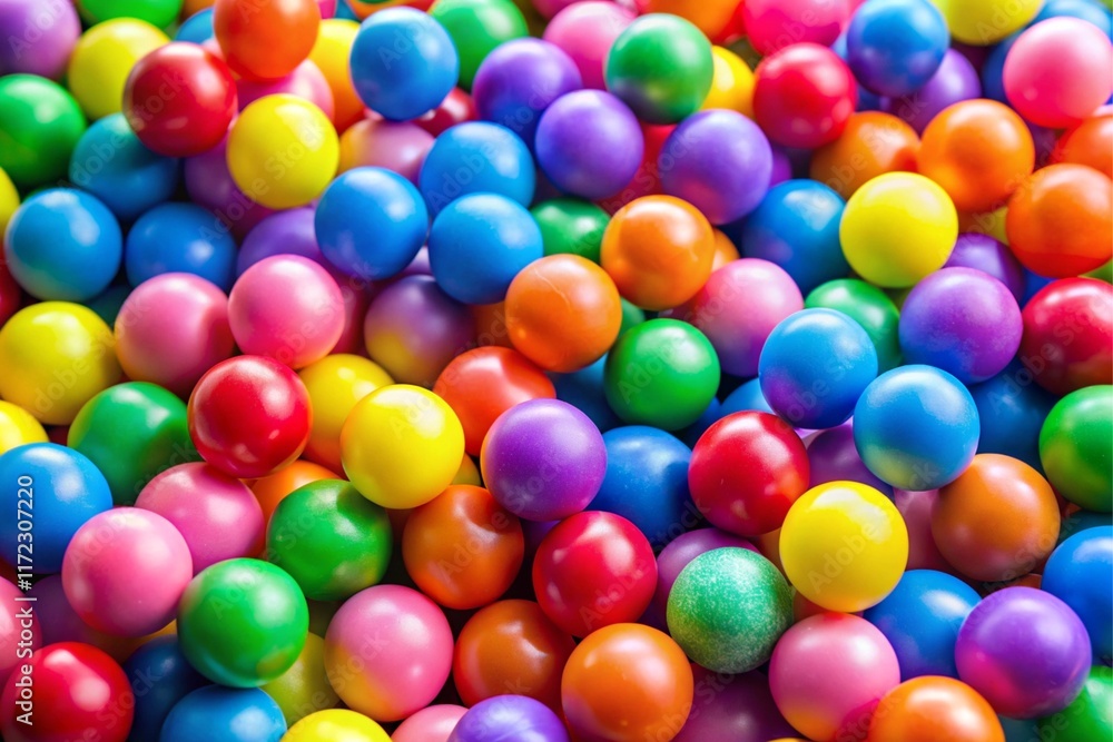 A bunch of colorful gumballs are piled on top of each other A bunch of colorful gumballs are piled on top of each other