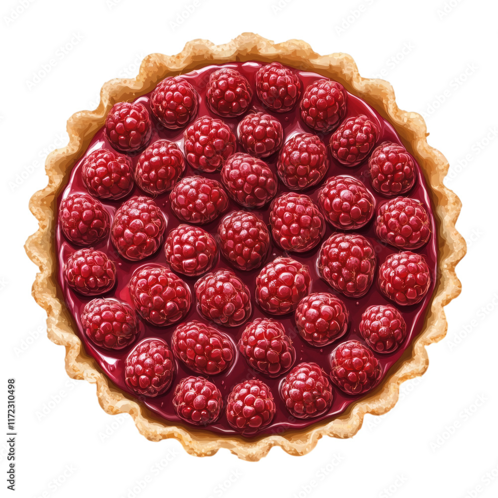 baked raspberry tart isolated on white transparent background baked raspberry tart isolated on white transparent background