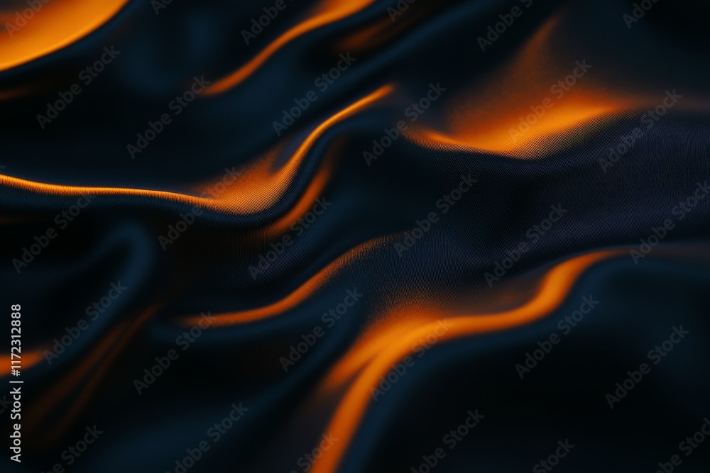 Obraz premium Abstract dark blue and orange fabric texture.