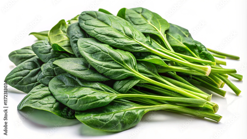 Fresh spinach on white background Fresh spinach on white background