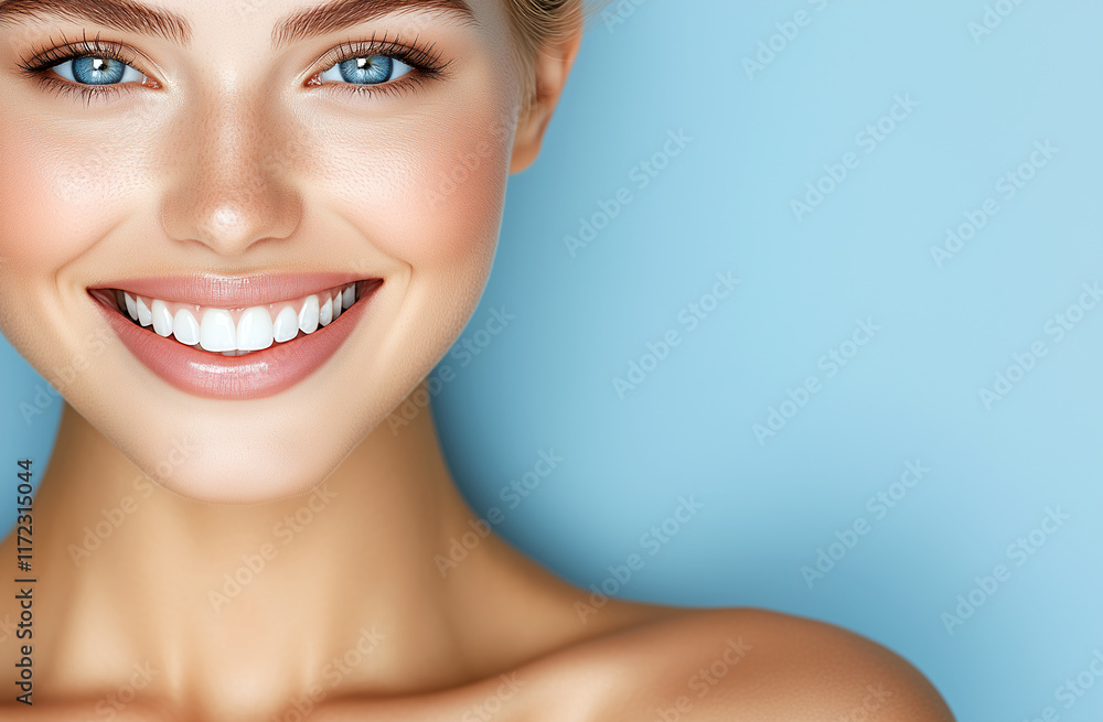 A woman with a bright smile and a clean, well-groomed appearance A woman with a bright smile and a clean, well-groomed appearance