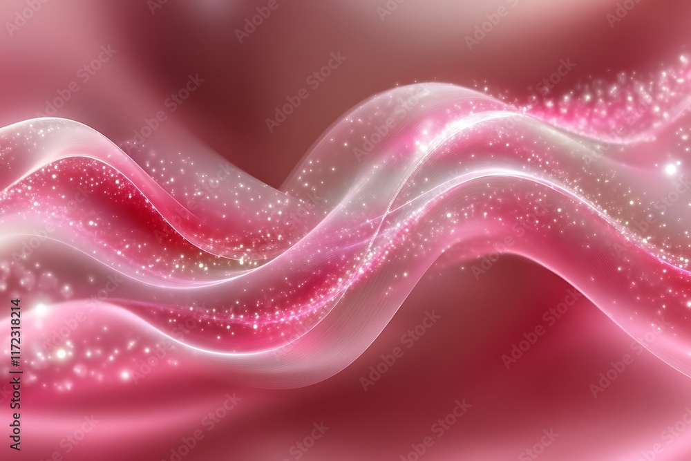 Abstract pink wave with glitter. Abstract pink wave with glitter.